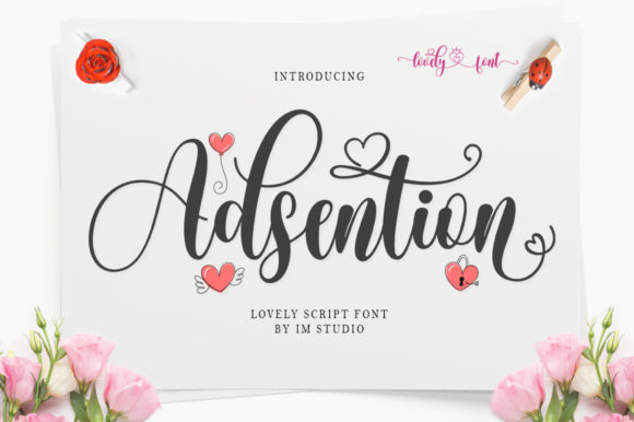 Adsention: A Romantic Handwritten Font for Editorial Design